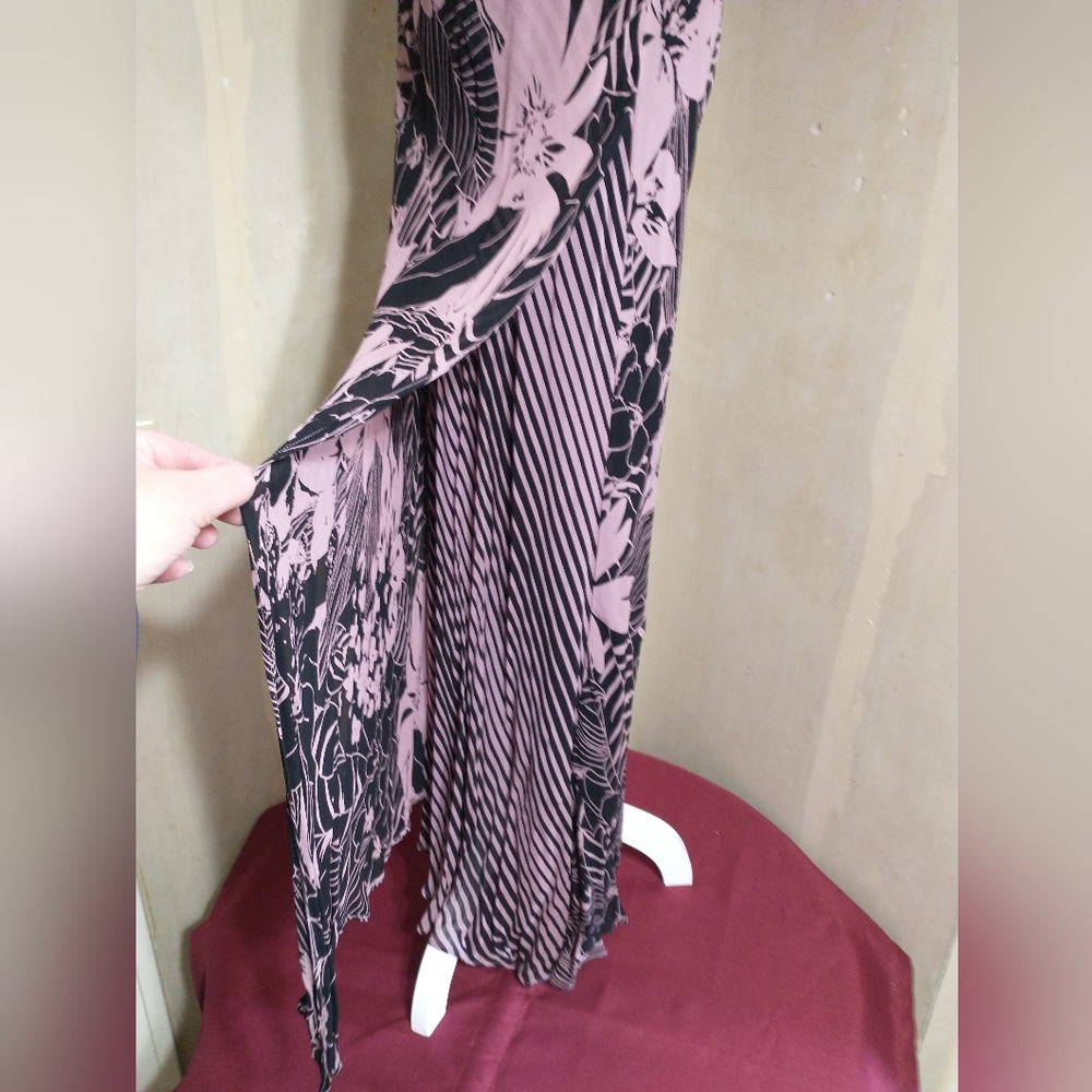 Floral & Striped Pink and Black Maxi Dress - Picture 4 of 11
